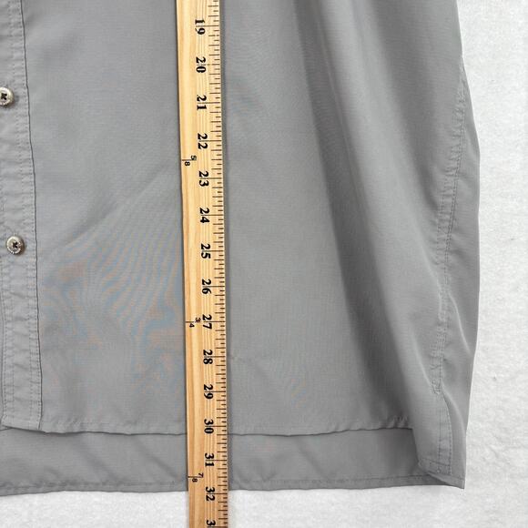 Eddie Bauer Button Up Shirt Mens Size XXL Gray Short Sleeve Camp Fishing Vented - Picture 10 of 12